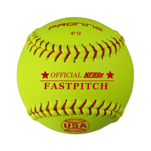 ProNine USA/NFHS 12 Inch Leather Fastpitch Game Softballs per Dozen
