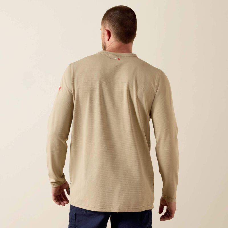 ARIAT MENS FR BASELAYER LS T-SHRT KHAKI 10039464