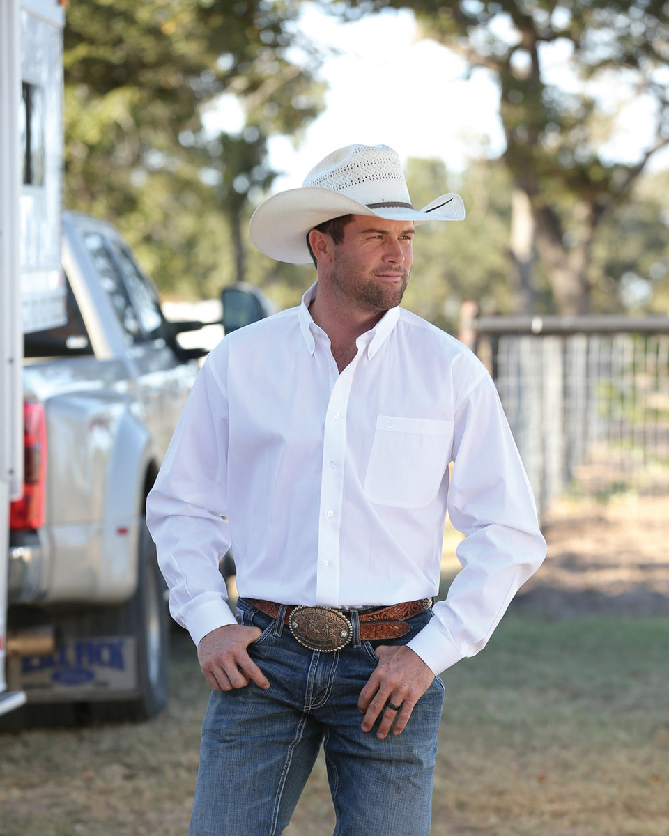 CINCH CLASSIC BUTTON DOWN SHIRT WHITE MT1032020X