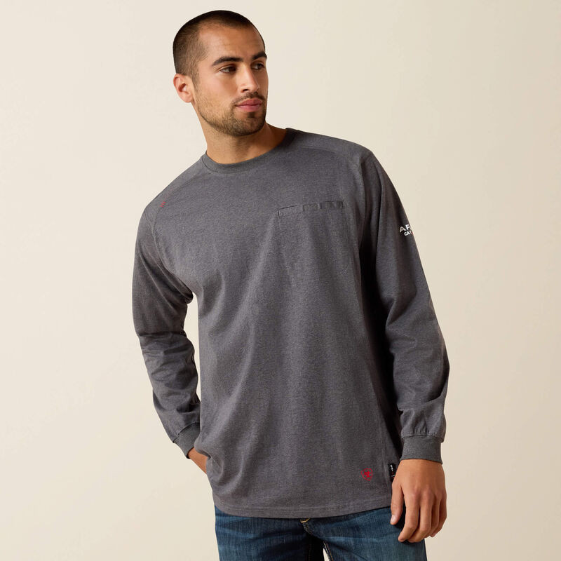 ARIAT CHARCOAL HEATHER AIR CREW SHIRT 10027888