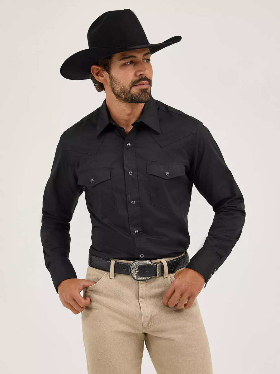 WRANGLER BLACK SNAP SHIRT 71105BK