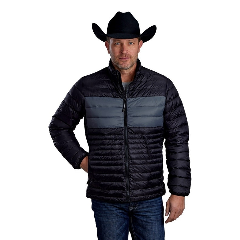 ROPER MENS QUILTED DOWN WESTERN JACKET BLACK 03-089-0514-1226