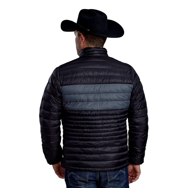 ROPER MENS QUILTED DOWN WESTERN JACKET BLACK 03-089-0514-1226