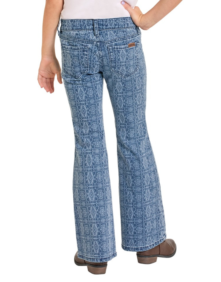 ROCK & ROLL GIRLS AZTEC BUTTON FLARE JEANS BG6PD07183