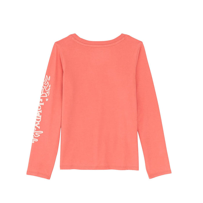 WRANGLER GIRLS LONG SLEEVE PRINT TEE SHIRT CORAL 2367401