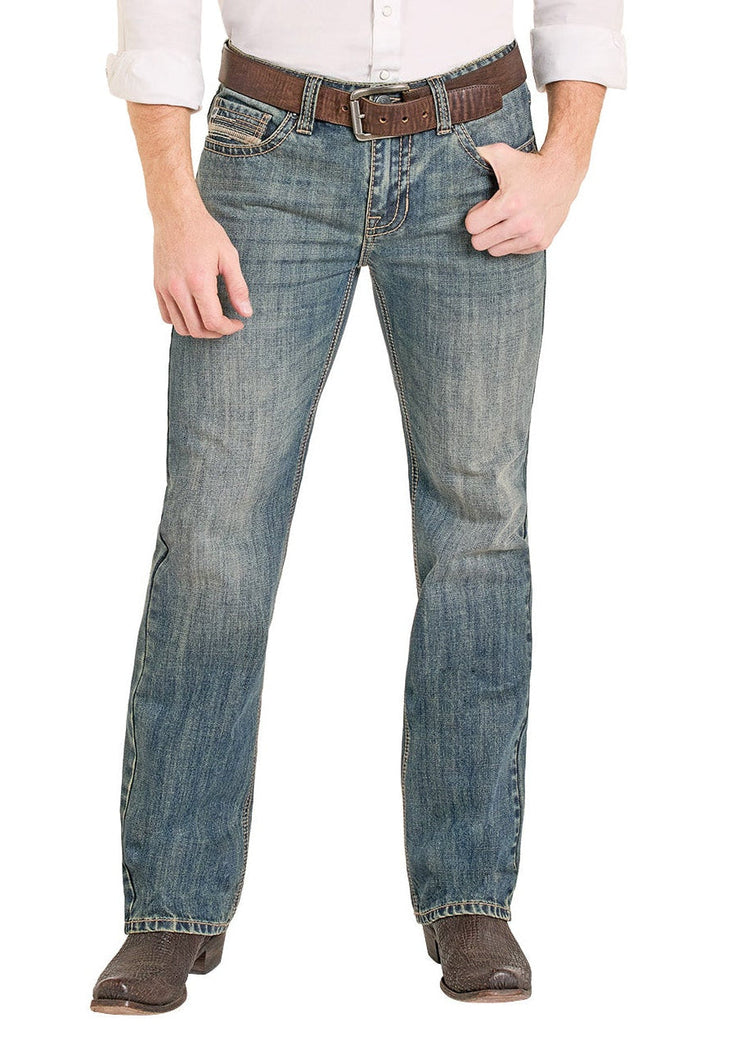 ROCK & ROLL LADDER EMBROIDERED STRAIGHT LEG JEANS BM1PD08012