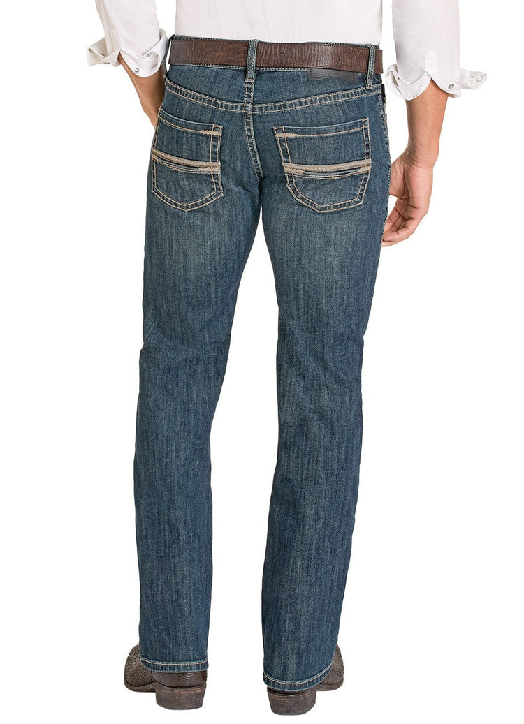 ROCK & ROLL TEXTURED EMBROIDERED STRAIGHT LEG JEANS BM1PD08013