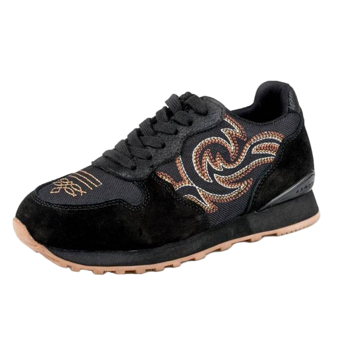 ROPER WOMENS COW SUEDE WESTERN STITCH SNEAKER BLACK 09-021-1797-3793