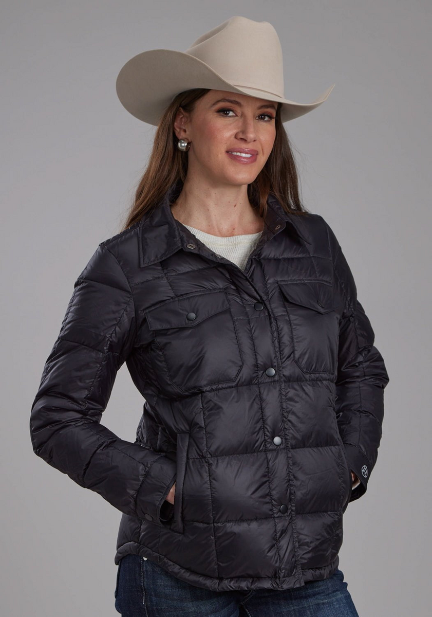 ROPER WOMENS DOWN FILLED NYLON SOFTSHELL SHIRT JACKET 03-098-0693-6003