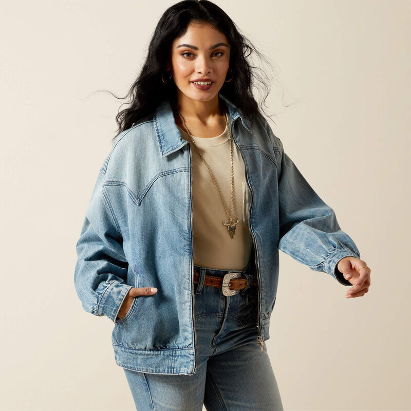 ARIAT CHEYENNE DENIM BOMBER JACKET CANDY 10065931