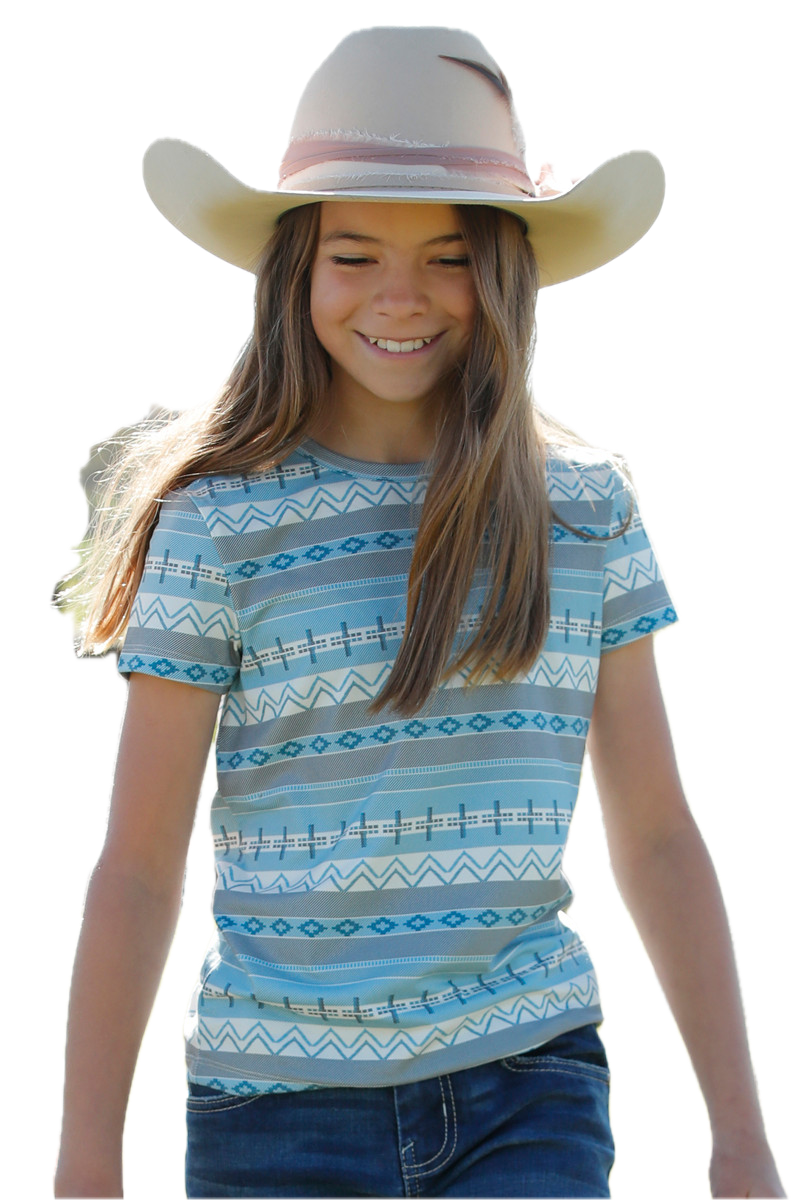 CINCH GIRLS SHORT SLEEVE PRINTED TEE LIGHT BLUE CTK8910003
