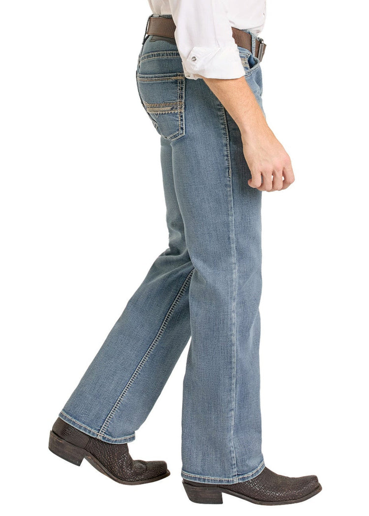 ROCK & ROLL FEATHER EMBROIDERED STRAIGHT LEG JEANS BM1PD07361