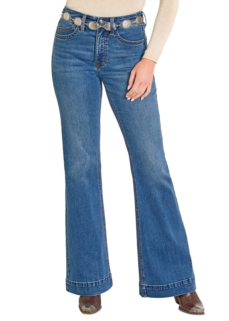 ROCK & ROLL HIGH RISE RAISED BOOT STITCH TROUSERS BW5HD07884