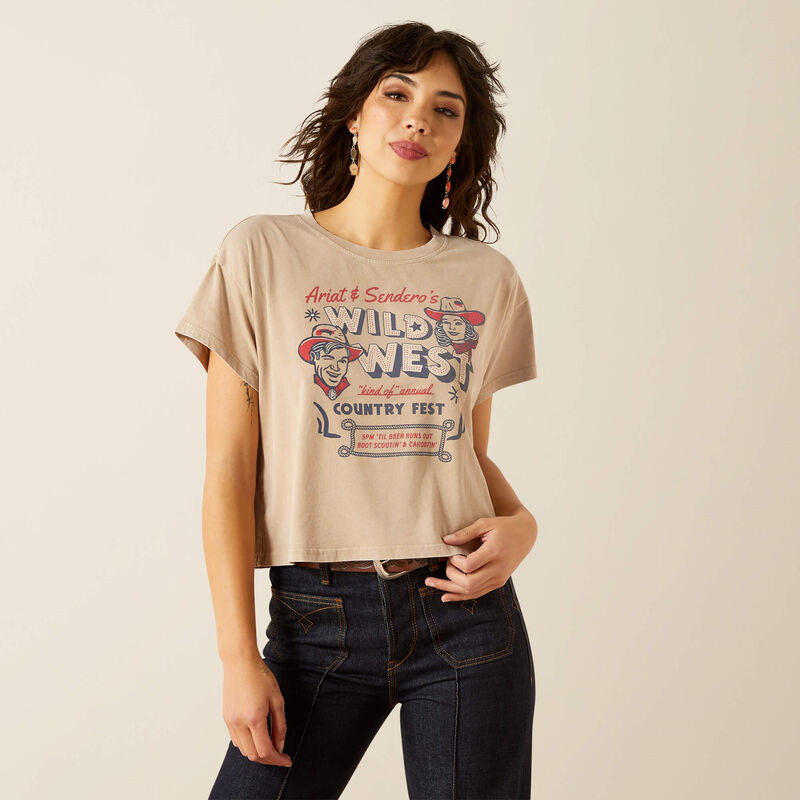 ARIAT SENDERO X ARIAT WILD WEST COUNTRY FEST T-SHIRT TAN 10062912