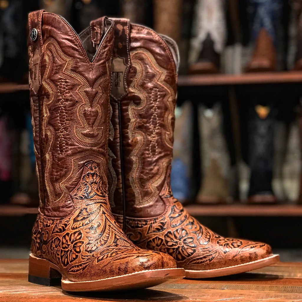 TANNER EMBOSSED TOOLED SADDLE STAMP BOOTS TML201760
