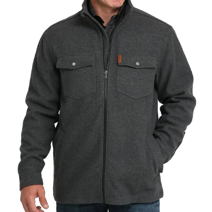 CINCH ZIPPER FRONT SHIRT JACKET CHARCOAL MWJ1907003