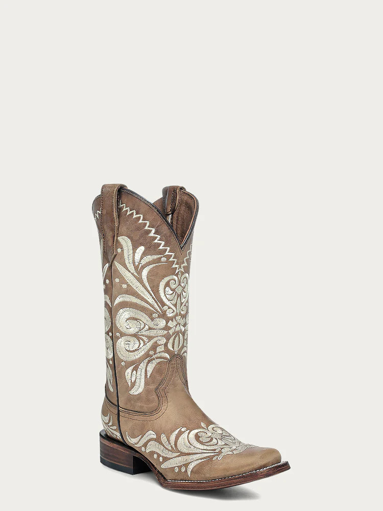 CORRAL WOMENS LIGHT EMBROIDERY CIRCLE G COWBOY BOOT L5409