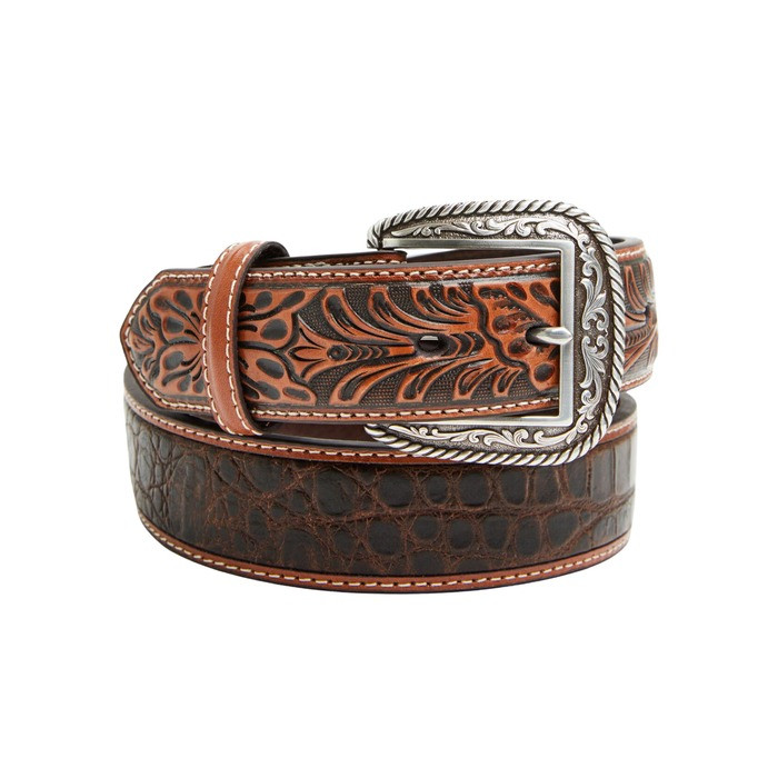 M&F ARIAT MENS FAUX CROCODILE PRINT WESTERN BELT A1022008