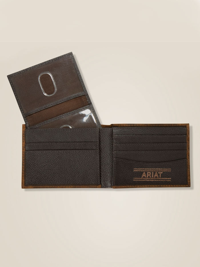 M&F ARIAT MENS AMERICAN FLAG BIFOLD WALLET BARK A3545602