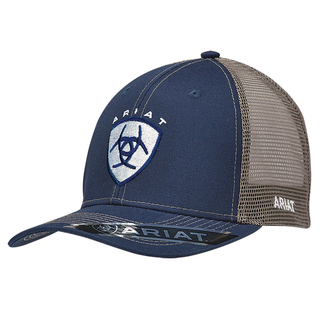 M&F ARIAT MENS CENTERED SHIELD LOGO BALL CAP NAVY 1595303