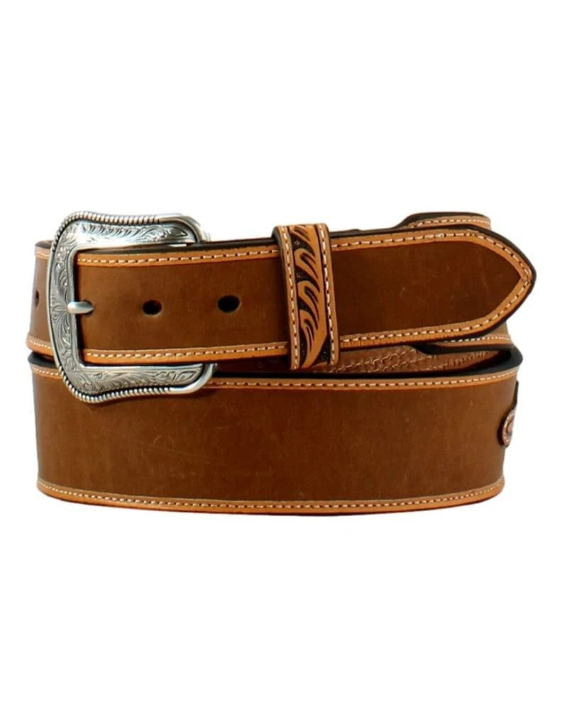 M&F 3D MENS CONCHO FLORAL INLAY MEDIUM BELT D100015144