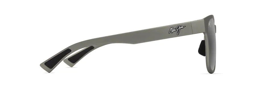 MAUI JIM PAULELE ASIAN FIT POLARIZED RECTANGULAR SUNGLASSES GREY/GREEN 660-15