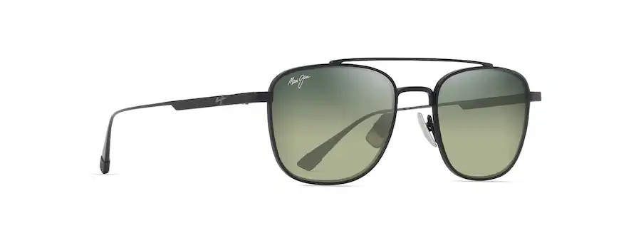 MAUI JIM KAHANA POLARIZED AVIATOR SUNGLASSES MAUI/BLACK HTS640-02