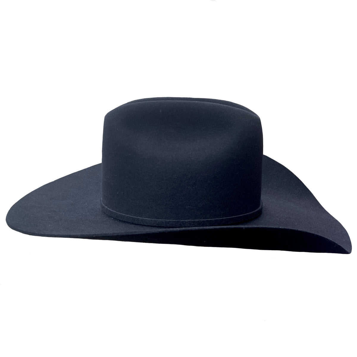 RODEO KING 4 1/4" BRIM TOP HAND 7X FELT COWBOY HAT BLACK