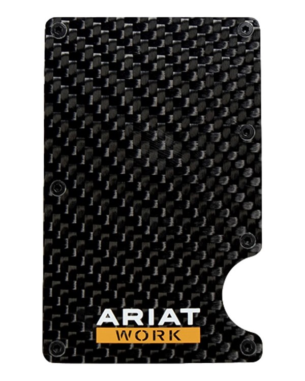 M&F ARIAT MENS UTILITY CARBON FIBER WORK WALLET BLACK A3401101