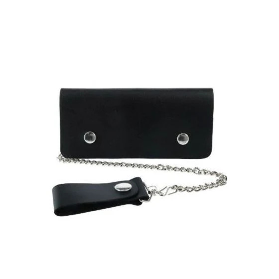 M&F MENS TRUCKER LEATHER WALLET BLACK KEY CHAIN 0602201