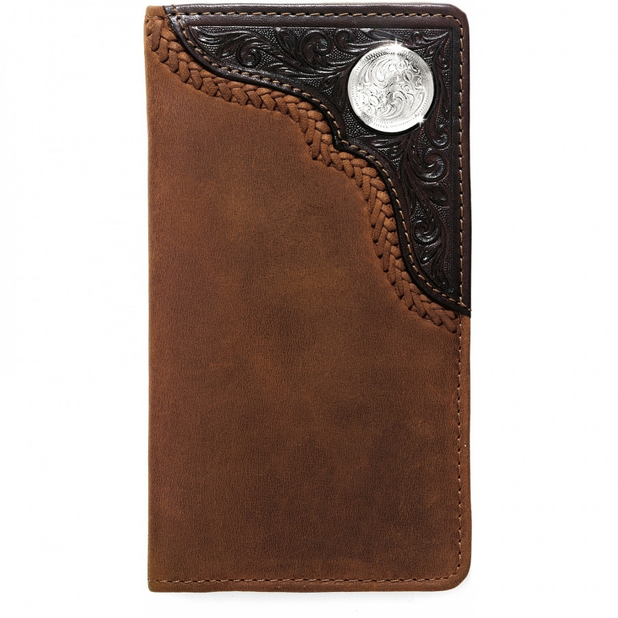 BRIGHTON BRONC BUSTER CHECKBOOK WALLET BROWN 06029