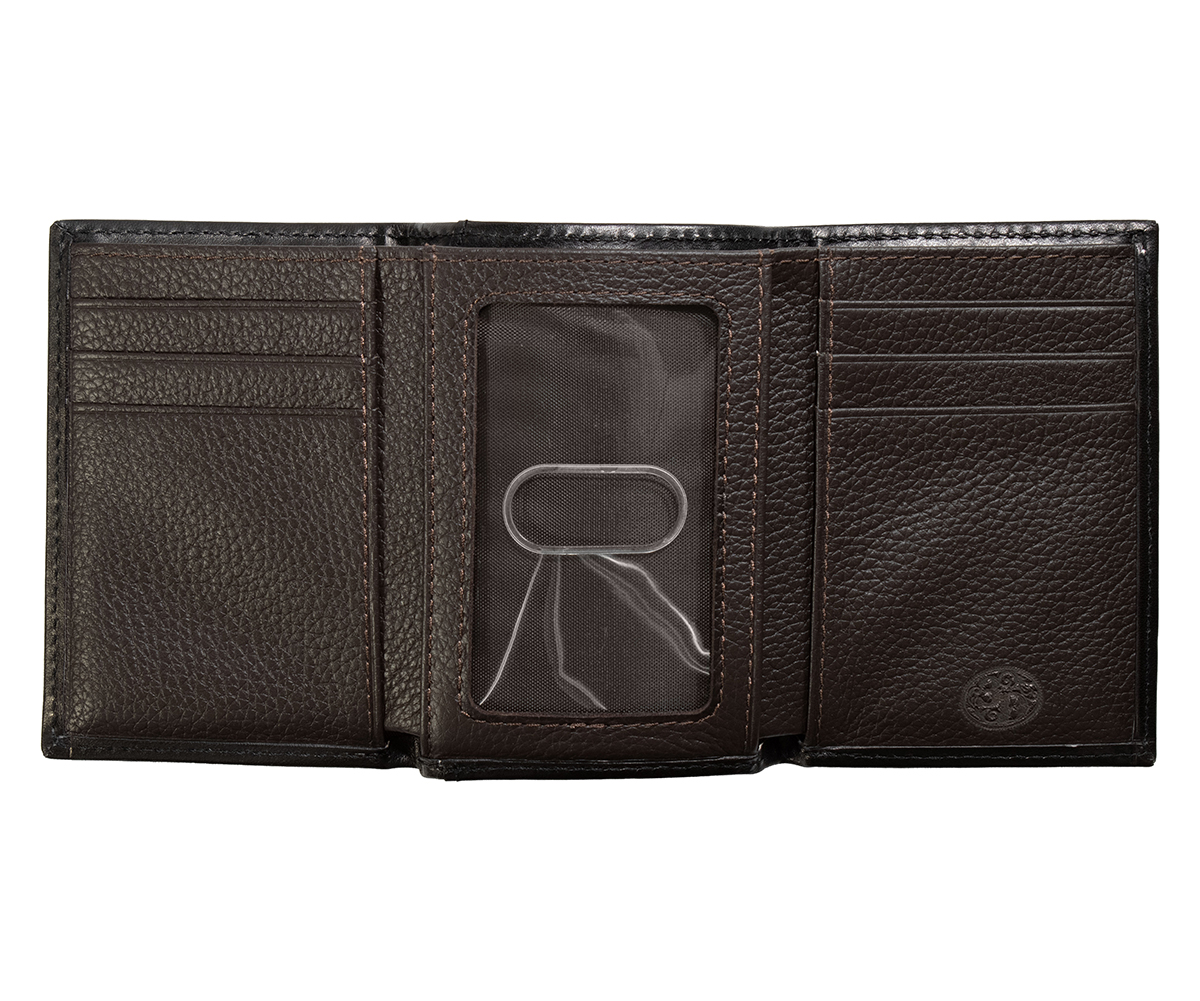 M&F 3D CALF HAIR CROSS TRIFOLD WALLET BROWN D250017502