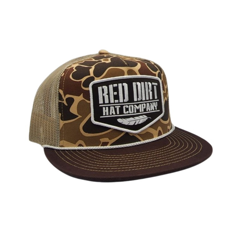 RED DIRT MENS OLD SKOOL SNAPBACK HAT DUCK CAMO/TAN RDHC-309