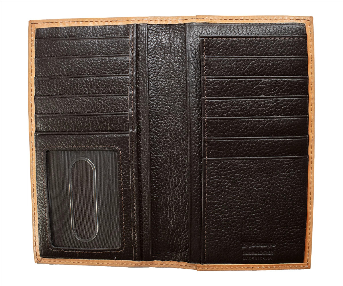 M&F NOCONA MENS LARGE BASKETWEAVE RODEO WALLET NATURAL N500050948