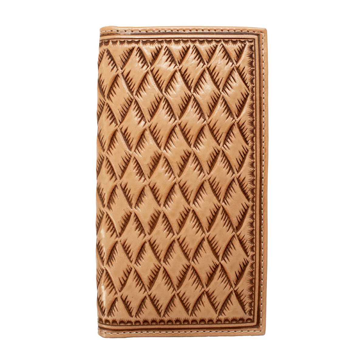 M&F NOCONA MENS LARGE BASKETWEAVE RODEO WALLET NATURAL N500050948