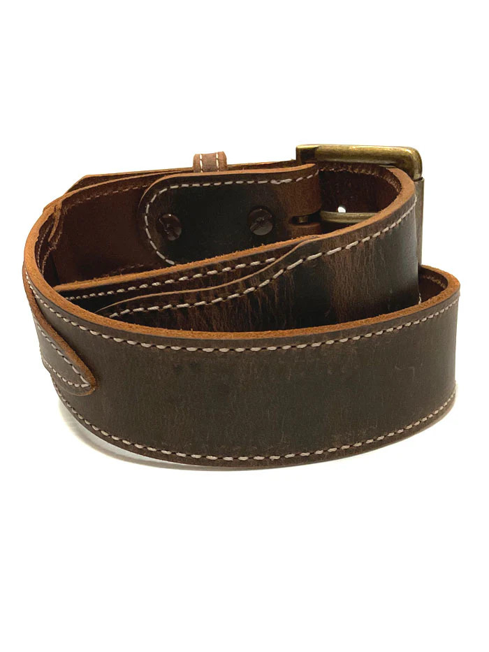 GINGERICH MENS YELLOWSTONE LEATHER BELT DISTRESSED BROWN 1022-45
