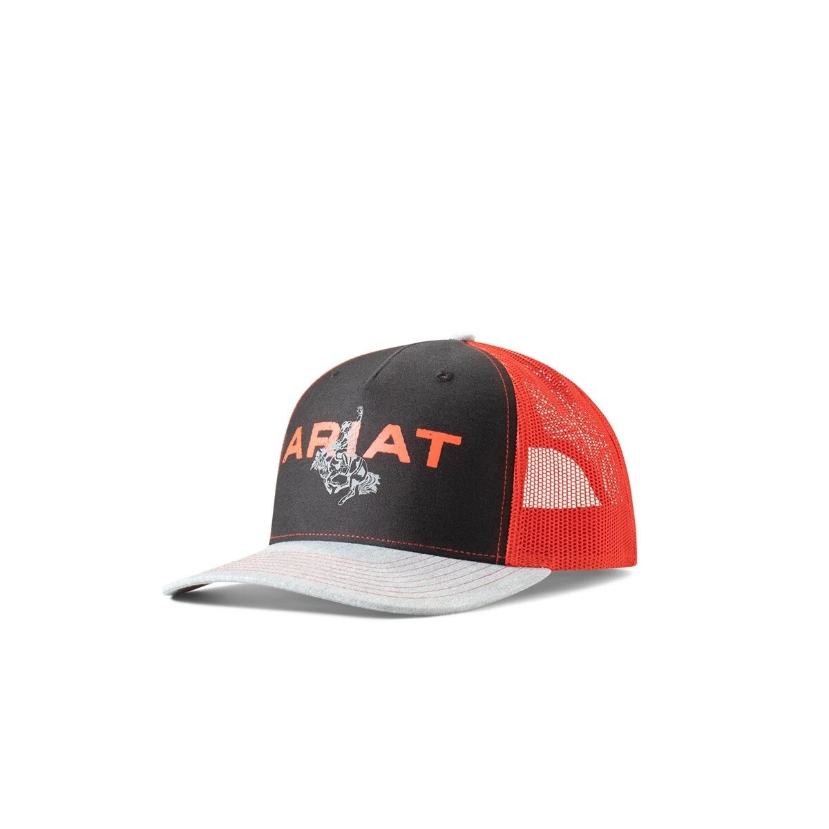 M&F ARIAT BLACK & RED BUCKING BRONC BALLCAP A300082664