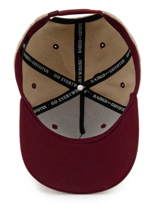 RAISED BY COYOTES CATFISH CAP TAN/RED
