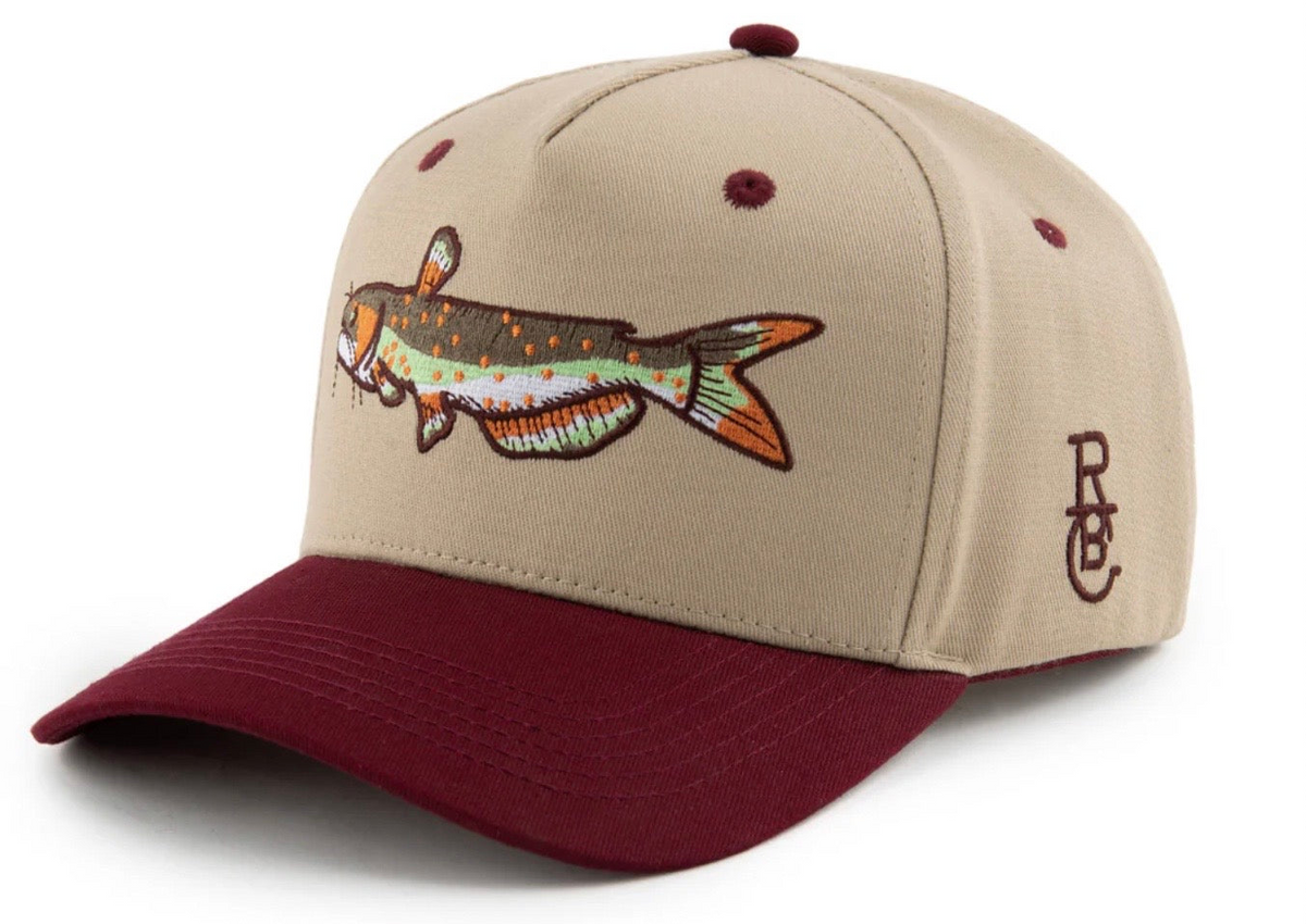 RAISED BY COYOTES CATFISH CAP TAN/RED