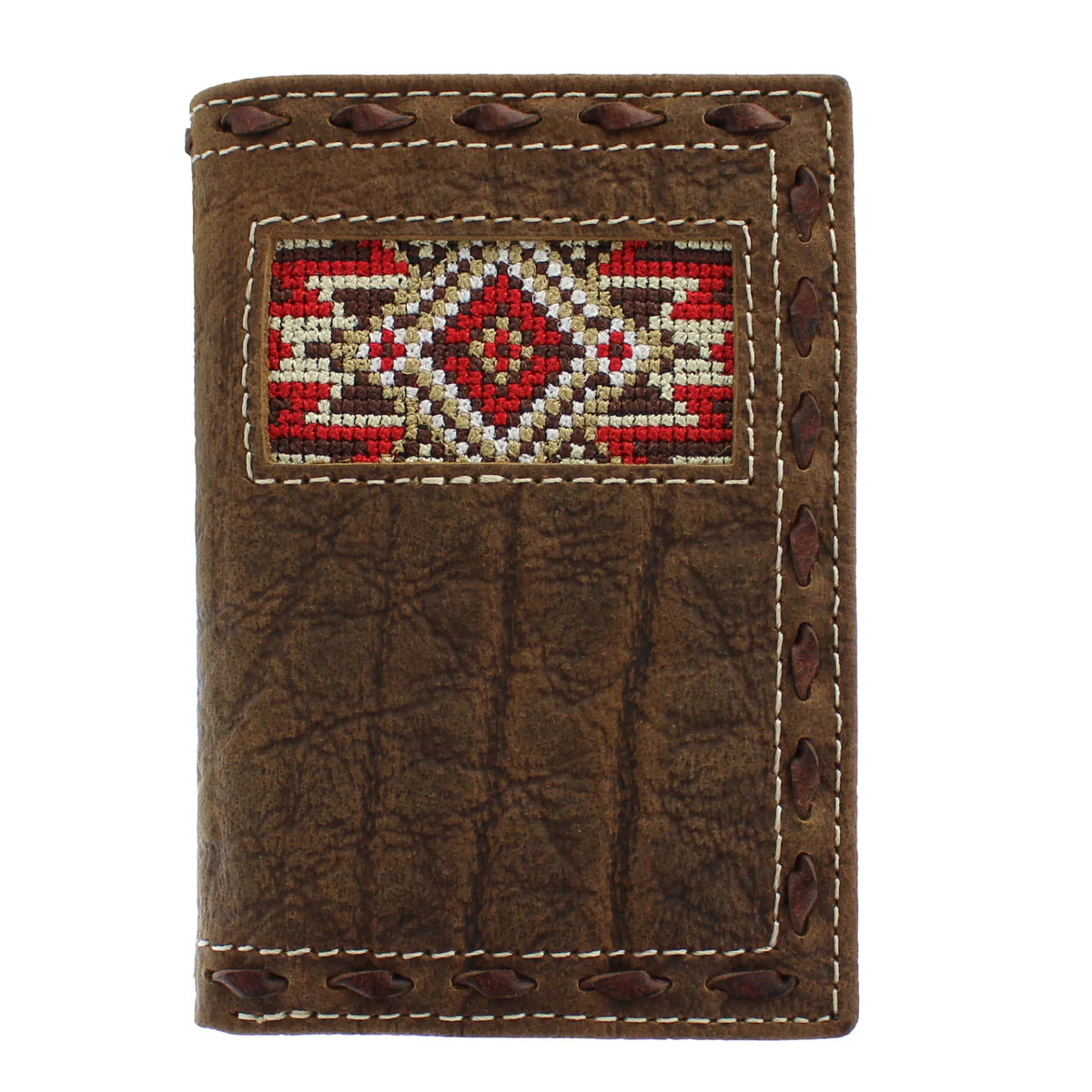 M&F 3D MENS EMBROIDERED BUCK LACE TRIFOLD WALLET D250013304