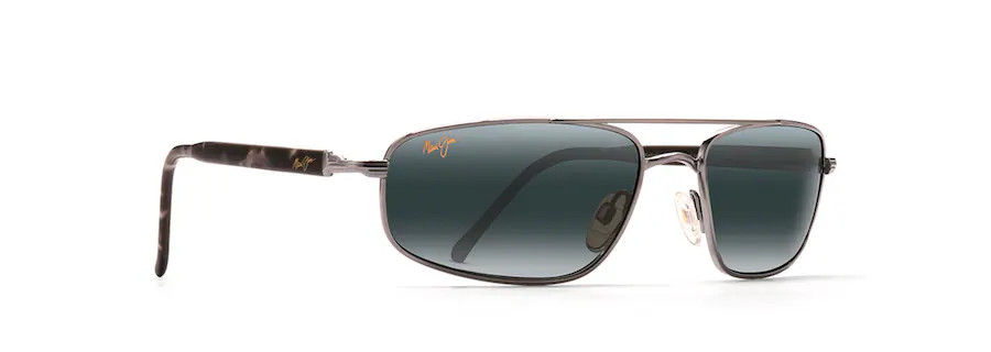 MAUI JIM KAHUNA POLARIZED RECTANGULAR SUNGLASSES GREY/GUNMETAL MJ0162S-001