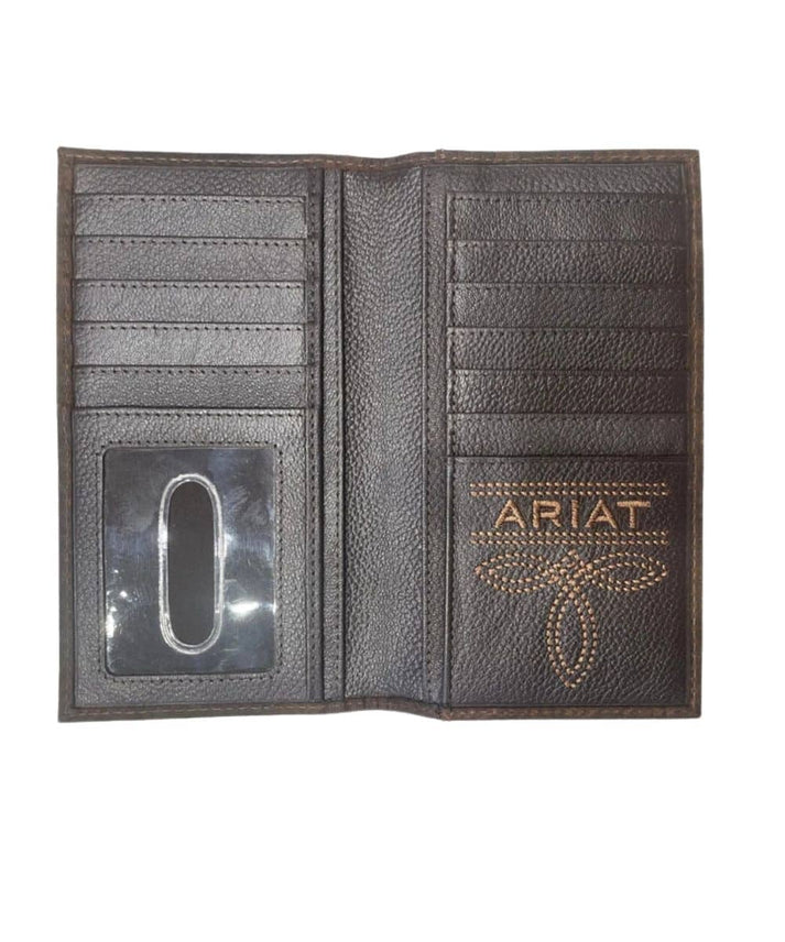 M&F ARIAT MENS TWO TONE LEATHER RODEO WALLET A3547708