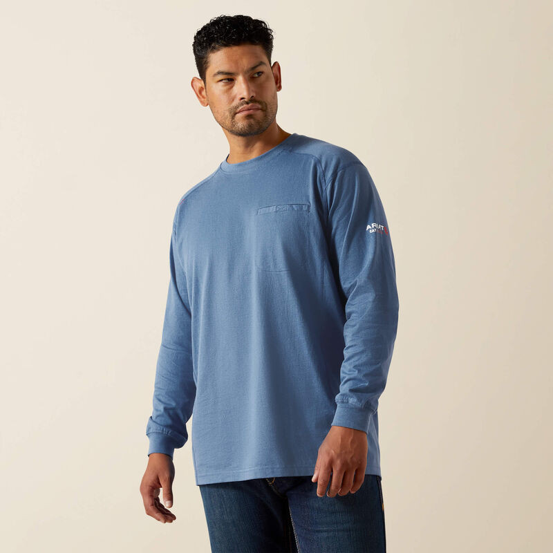 ARIAT FR AIR CREW T-SHIRT MEDIUM BLUE 10062563