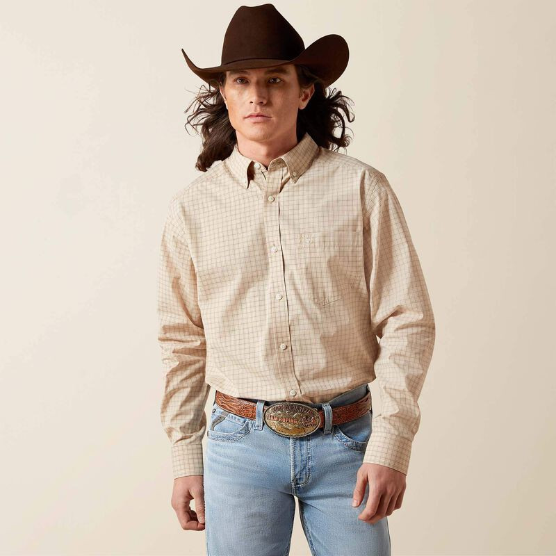 ARIAT PRO SERIES WALT FITTED SHIRT BEIGE 10065789