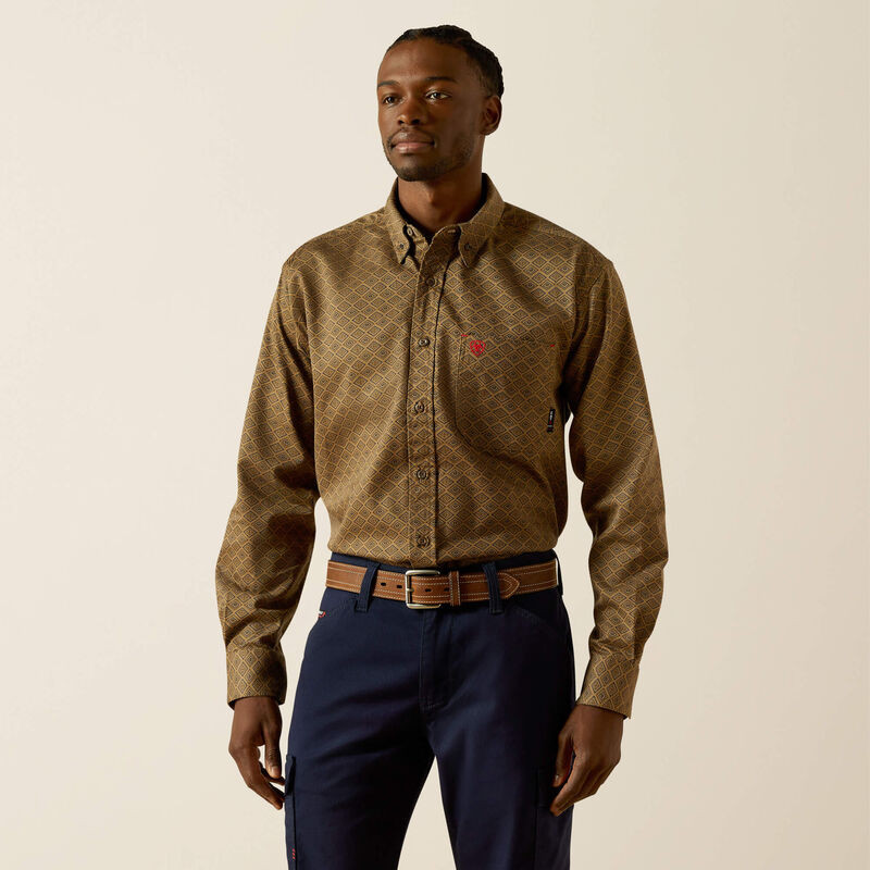 ARIAT FR DENIRO WORK SHIRT REBAR KHAKI 10062743
