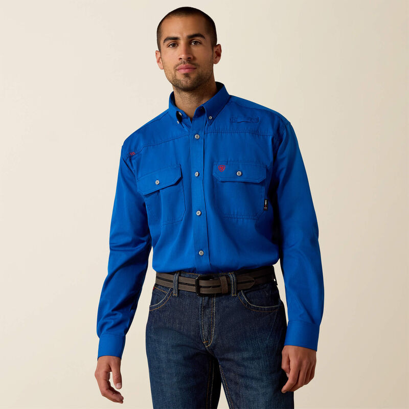 ARIAT MENS FR FEATHERLIGHT WORK SHIRT ROYAL BLUE 10025428