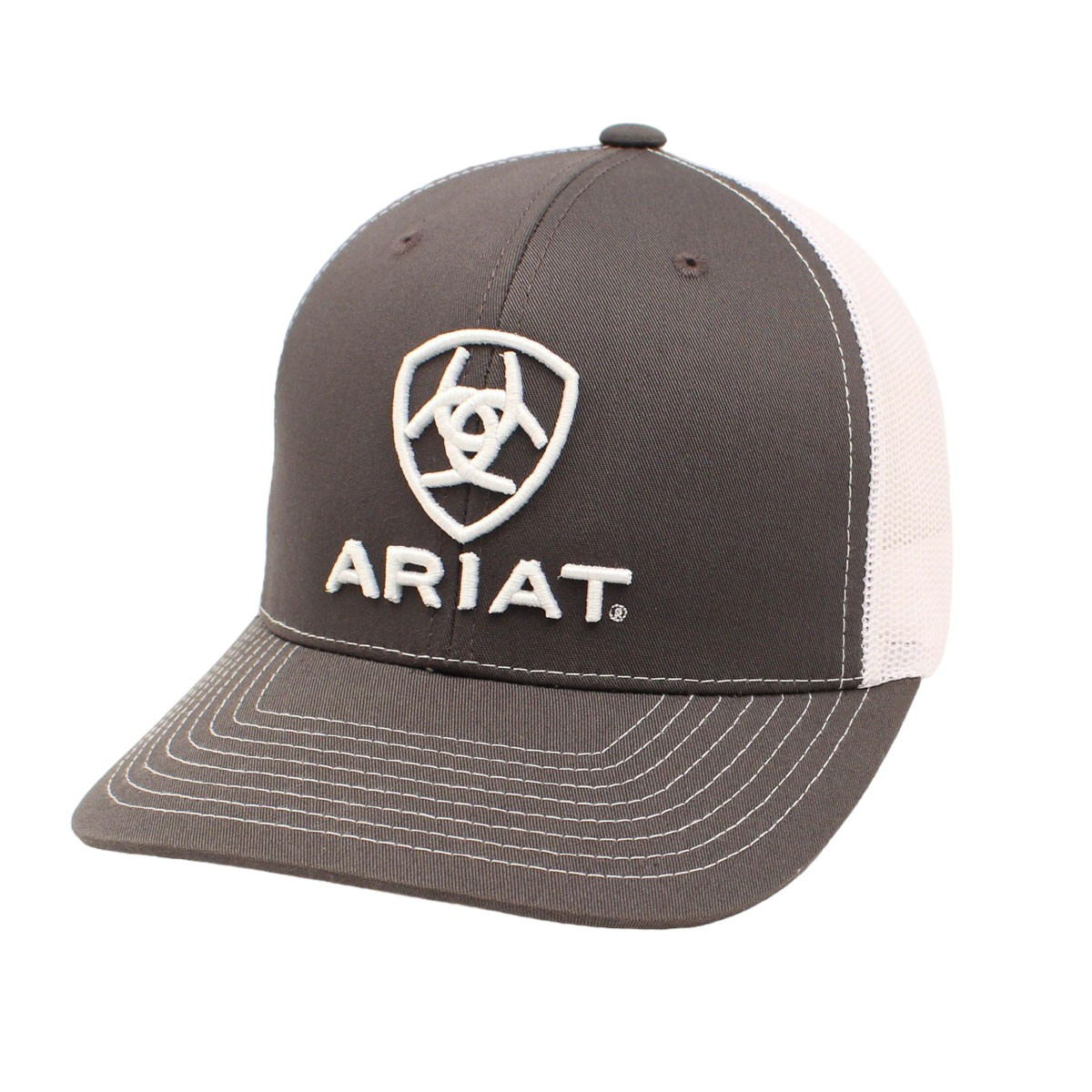 M&F ARIAT MENS SHIELD SNAPBACK CAP GRAY A300003206