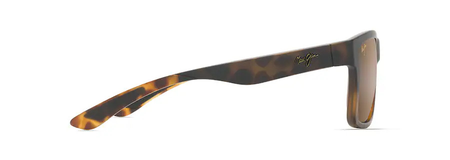 MAUI JIM THE FLATS POLARIZED RECTANGULAR SUNGLASSES BLACK/TORTOISE H897-10