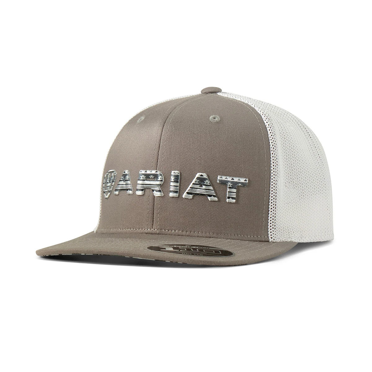 M&F ARIAT MENS 3D EMBROIDERED FLEXFIT 110 CAP GREY A300071006