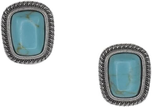 TRENDITIONS JUSTIN TURQUOISE WITH ROPE STUD EARRINGS 24026EJ2